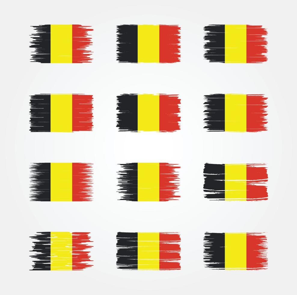 belgische vlagborstelcollecties. nationale vlag vector