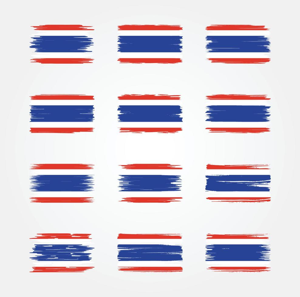vlagborstelcollecties van thailand. nationale vlag vector