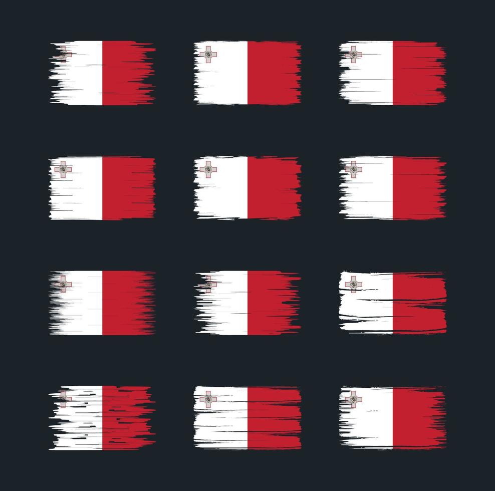 malta vlag borstel collecties. nationale vlag vector