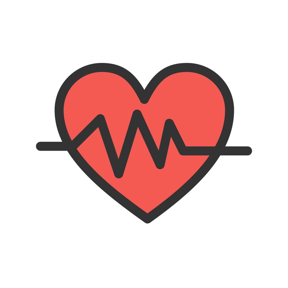 pictogram met hartslag gevulde lijn vector