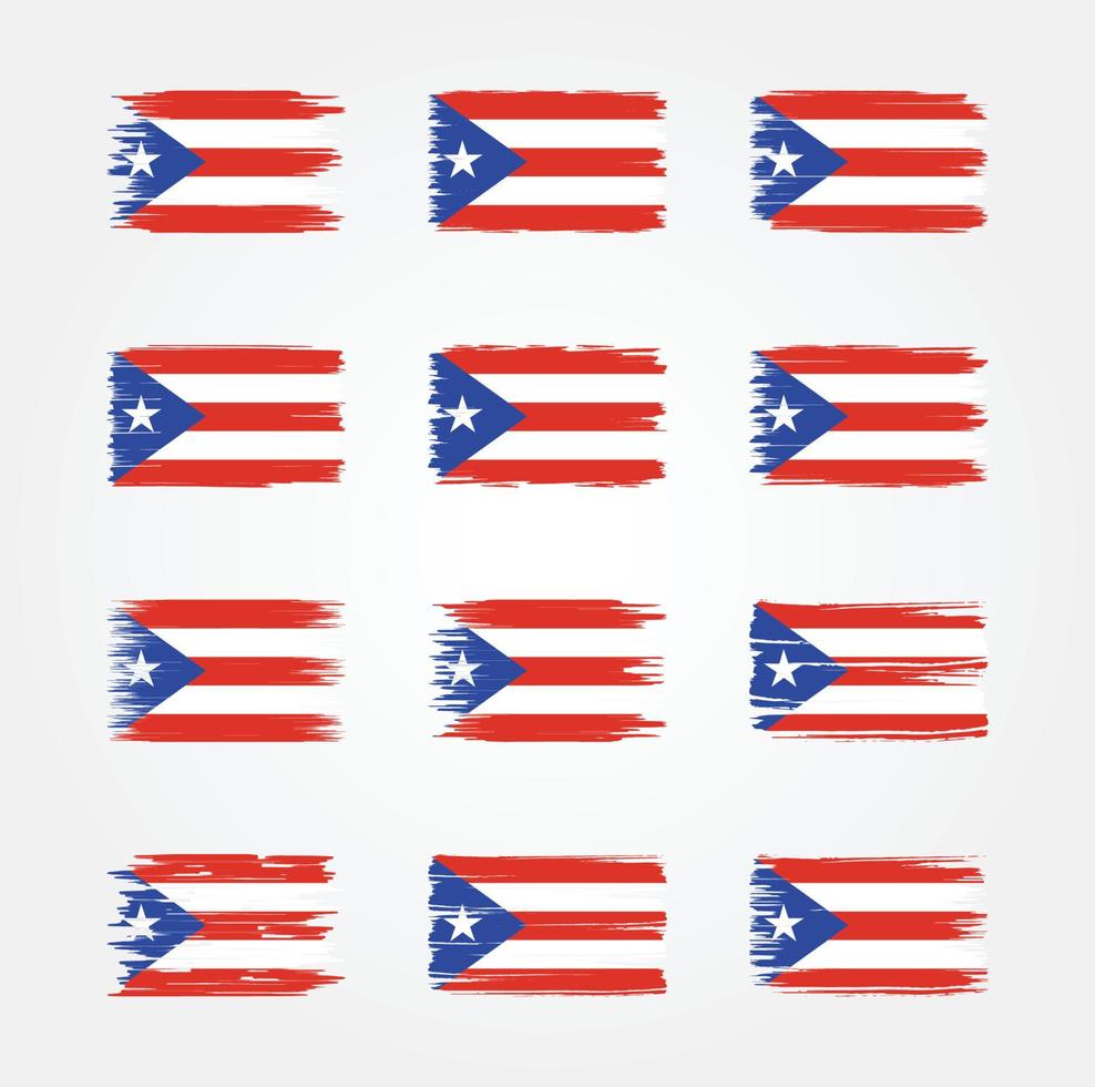 puerto rico vlagborstelcollecties. nationale vlag vector