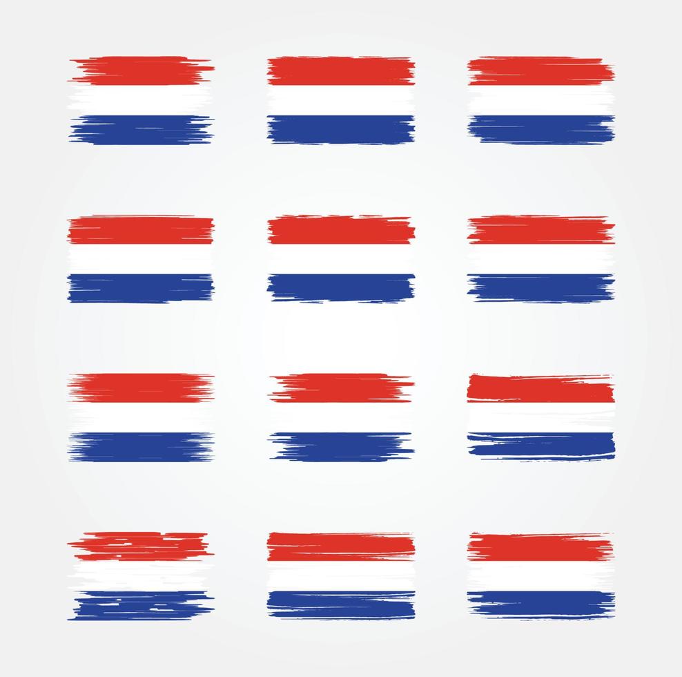 nederlandse vlag borstel collecties. nationale vlag vector