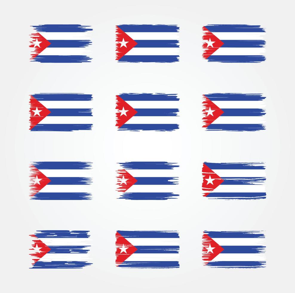 Cuba-vlagborstelcollecties. nationale vlag vector