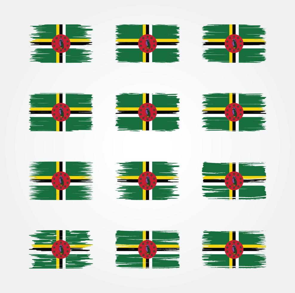 Dominica vlag borstel collecties. nationale vlag vector