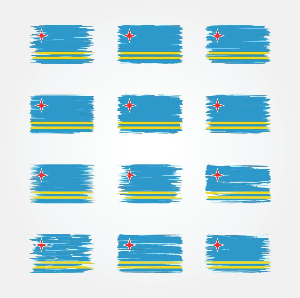 aruba vlag borstel collecties. nationale vlag vector