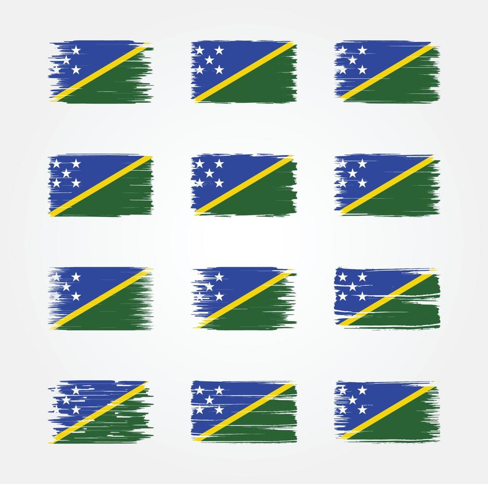 vlagborstelcollecties van de Salomonseilanden. nationale vlag vector