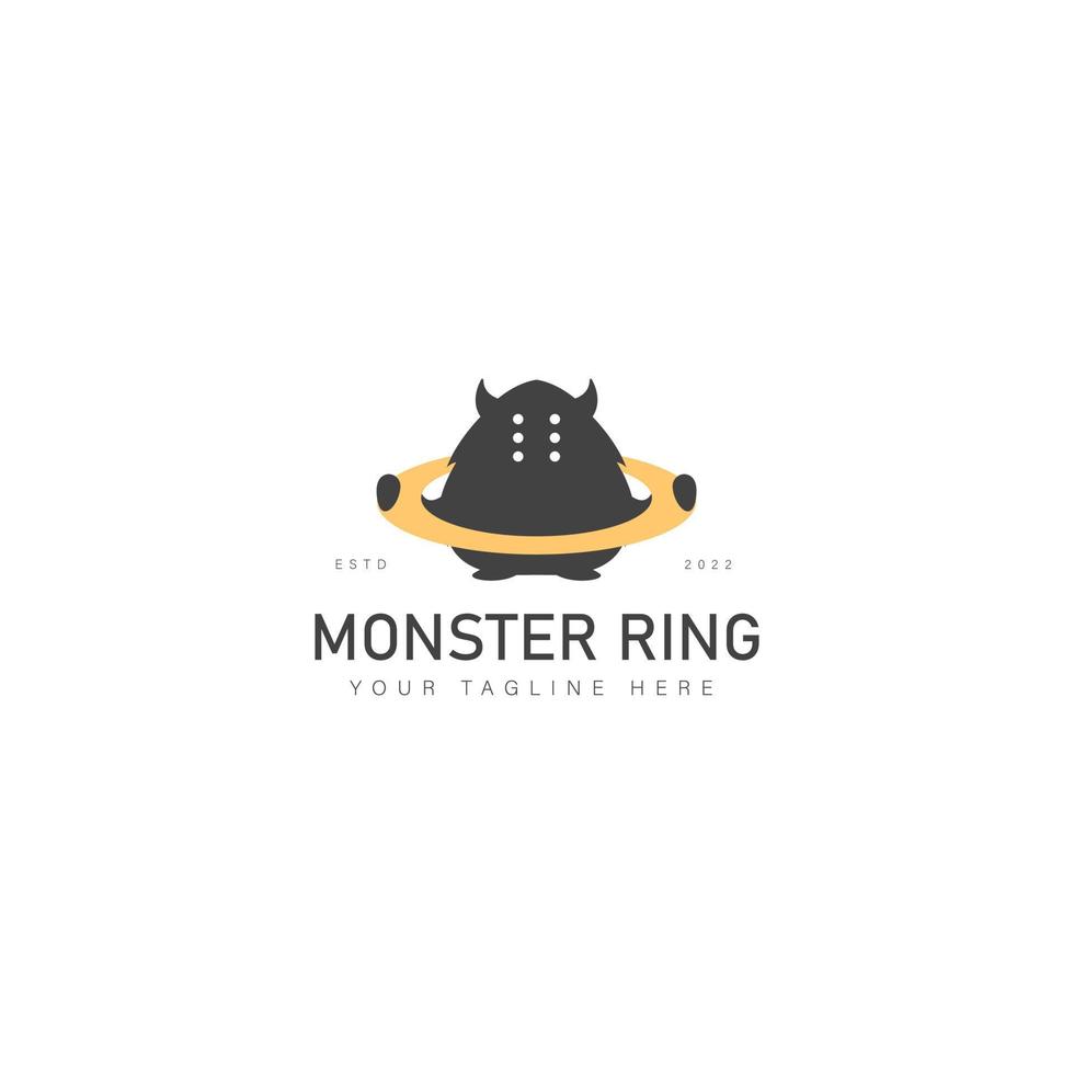 monster met ring logo ontwerp pictogram illustratie vector