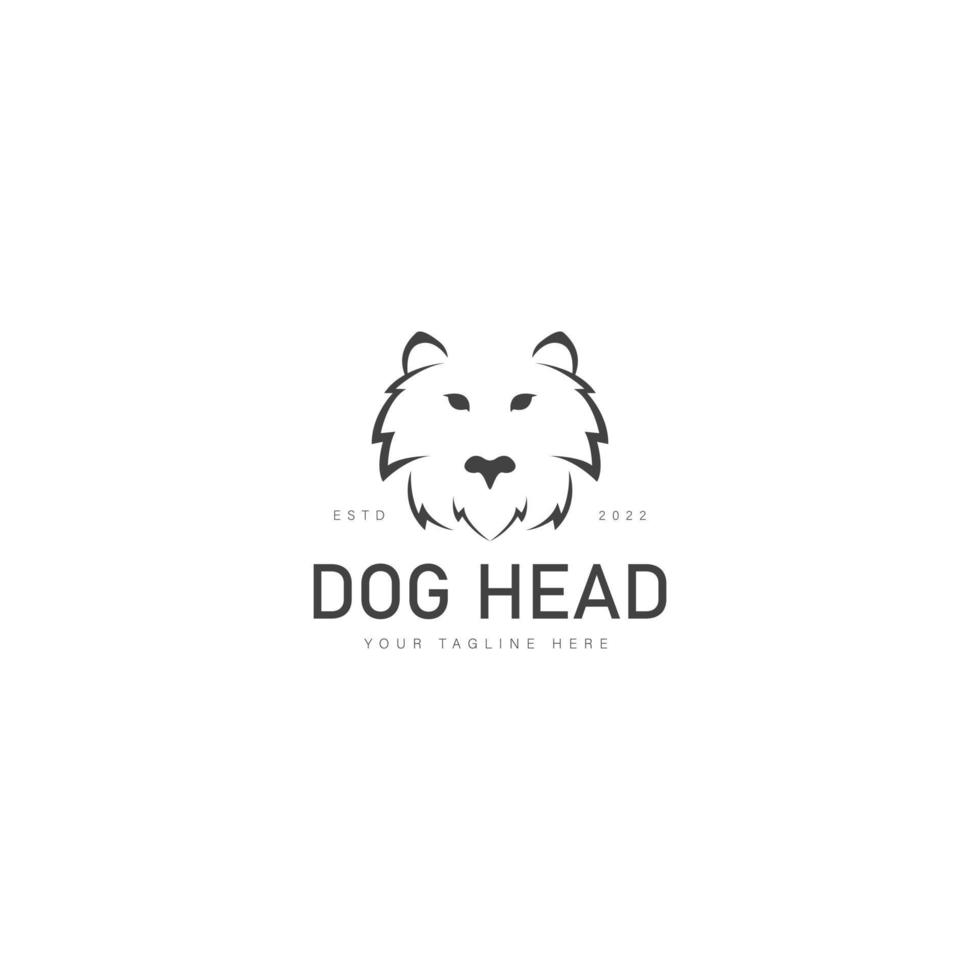 hond hoofd logo ontwerp pictogram illustratie vector