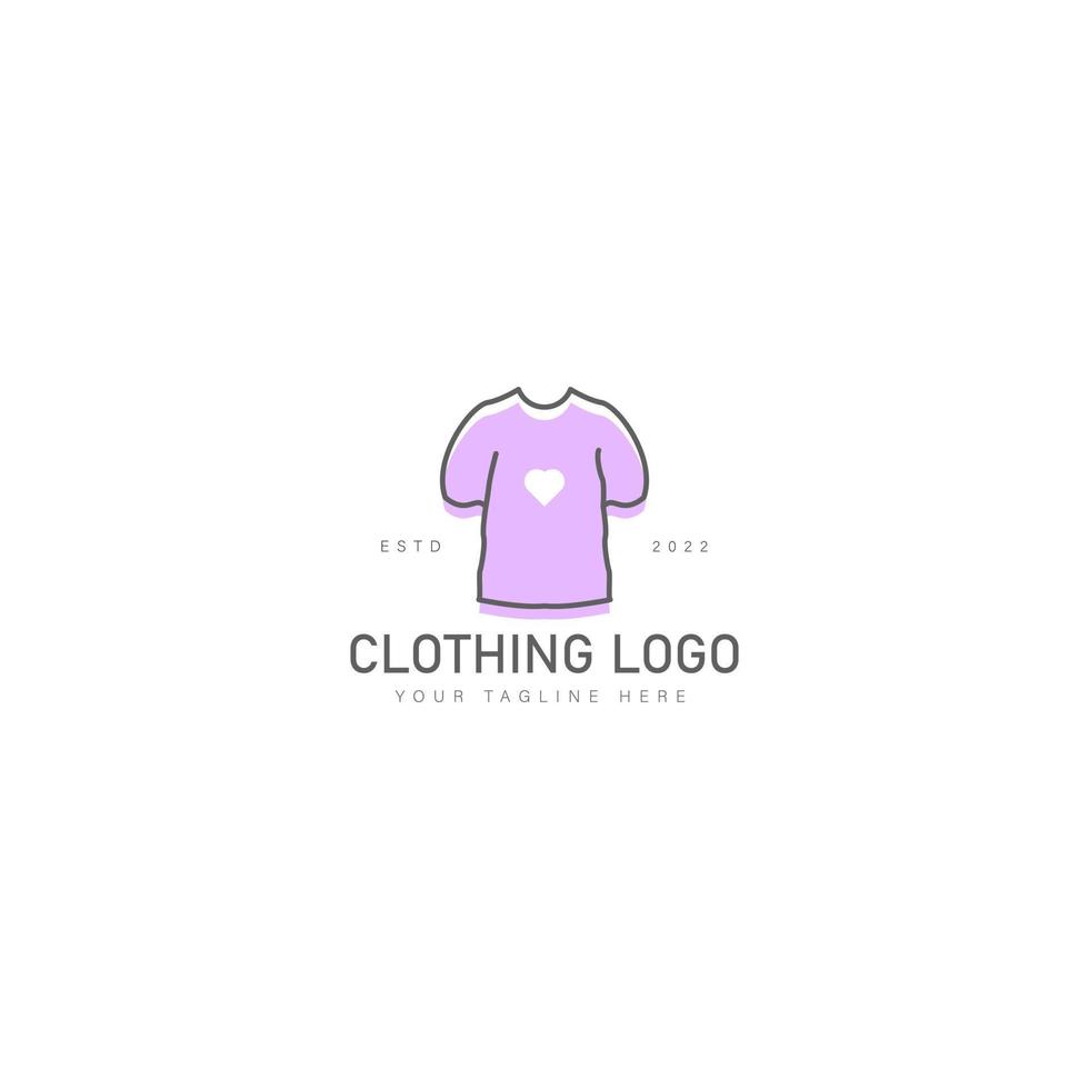 kleding met liefde lijn logo ontwerp pictogram illustratie vector