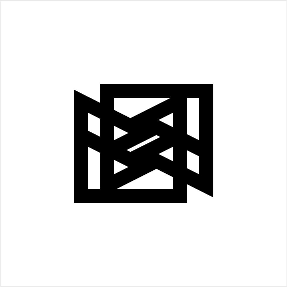 m. mm. mn. nm rechthoekig initialen logo voor bedrijf vector