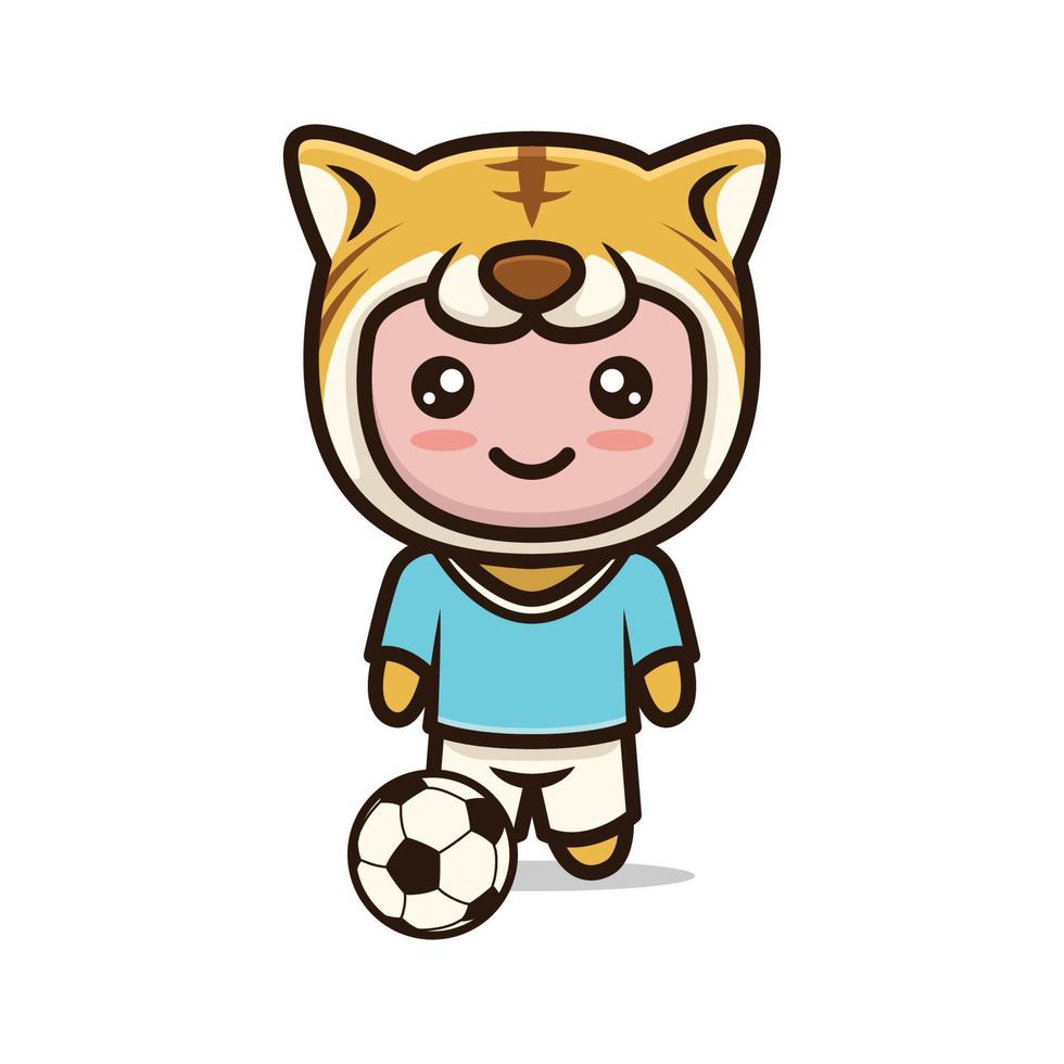 tijger schattig mascotte voetbal gerelateerd ontwerp vector