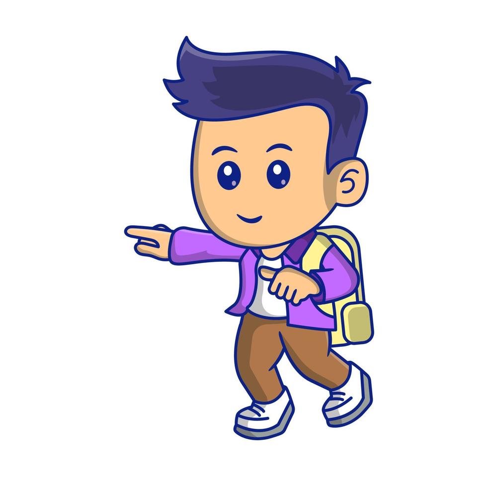 schattig kind terug naar school clipart vector