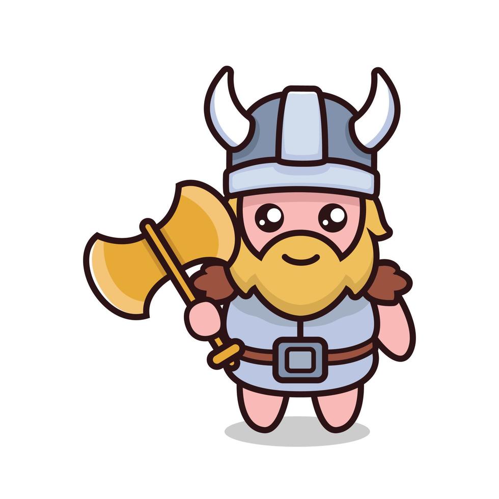 schattige viking mascotte vector