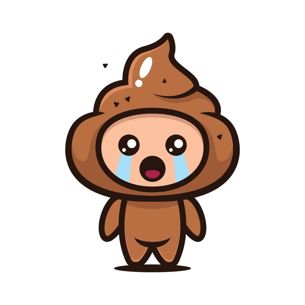 schattig poep mascotte karakterontwerp vector