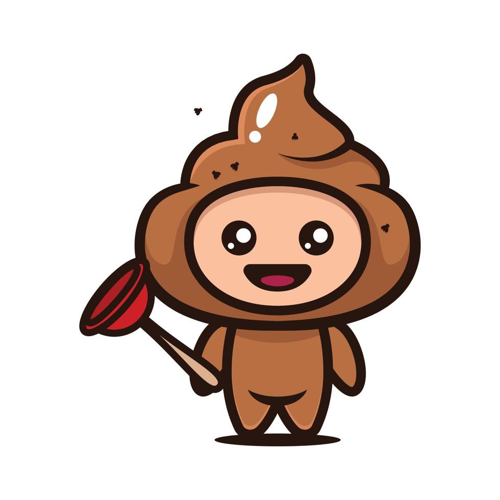 schattig poep mascotte karakterontwerp vector