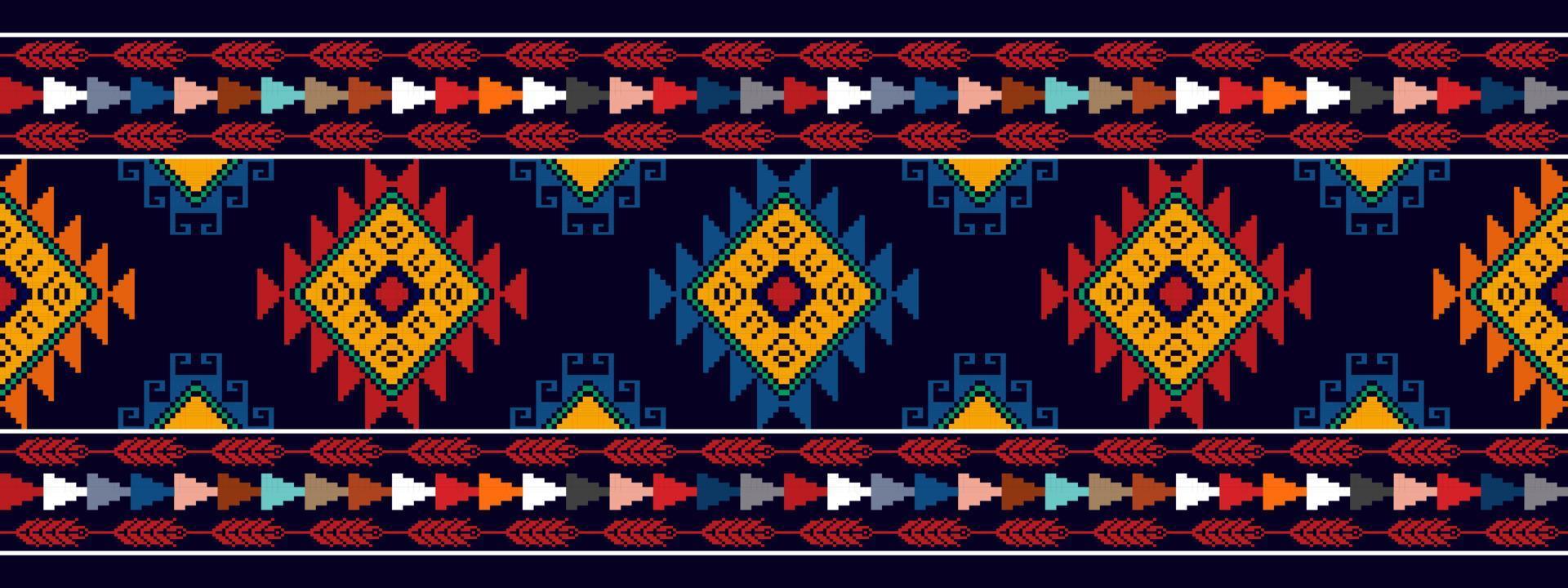 ikat etnisch naadloos patroonontwerp. Azteekse stof tapijt mandala ornamenten textiel decoraties behang. tribal boho inheemse etnische turkije traditionele borduurwerk vector background