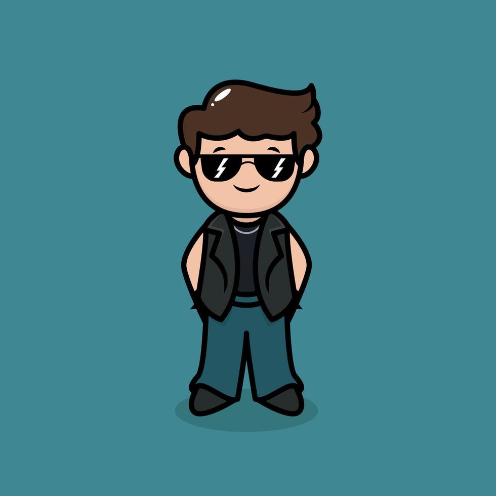 schattige rockstar mannelijke mascotte vector