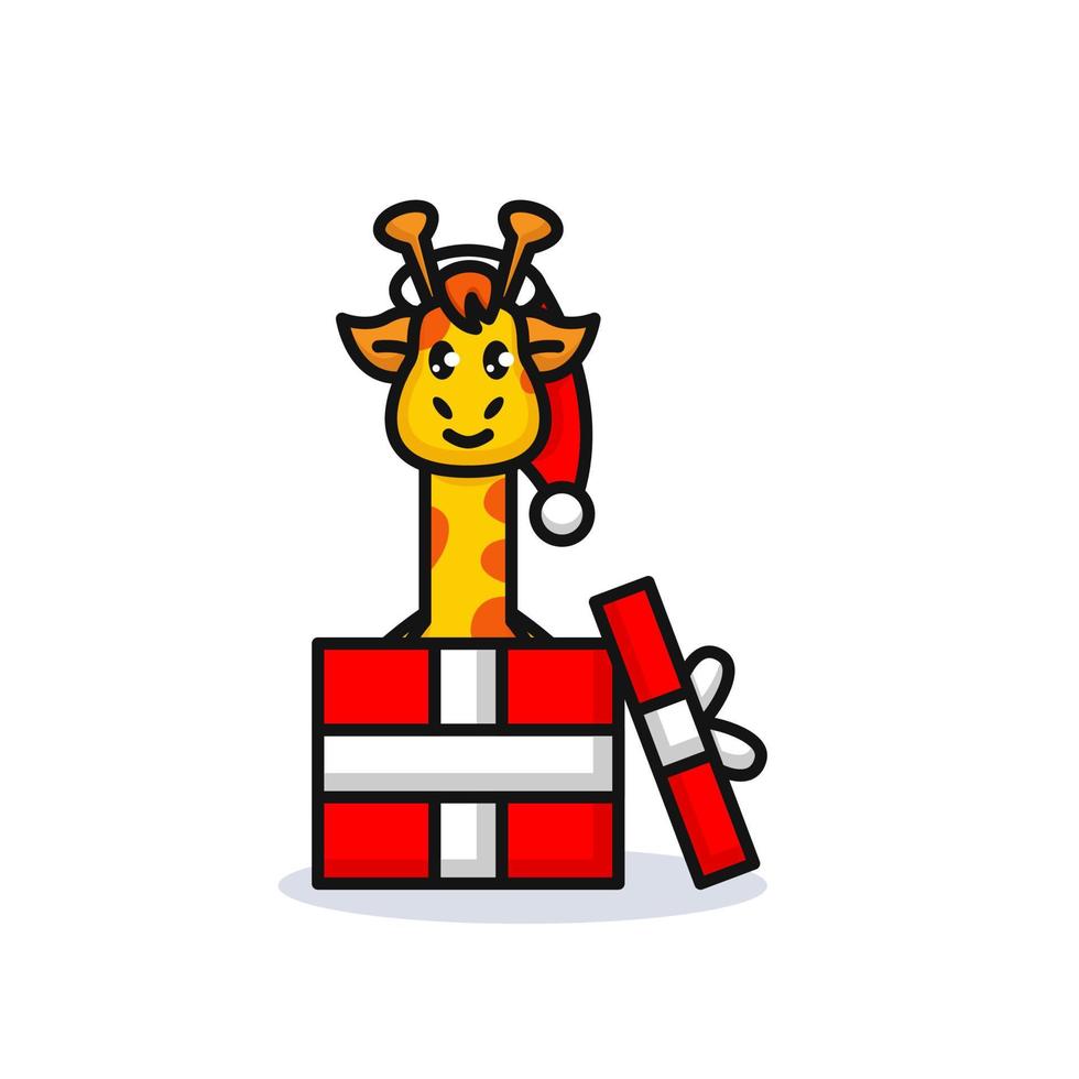 kerst giraf mascotte vector