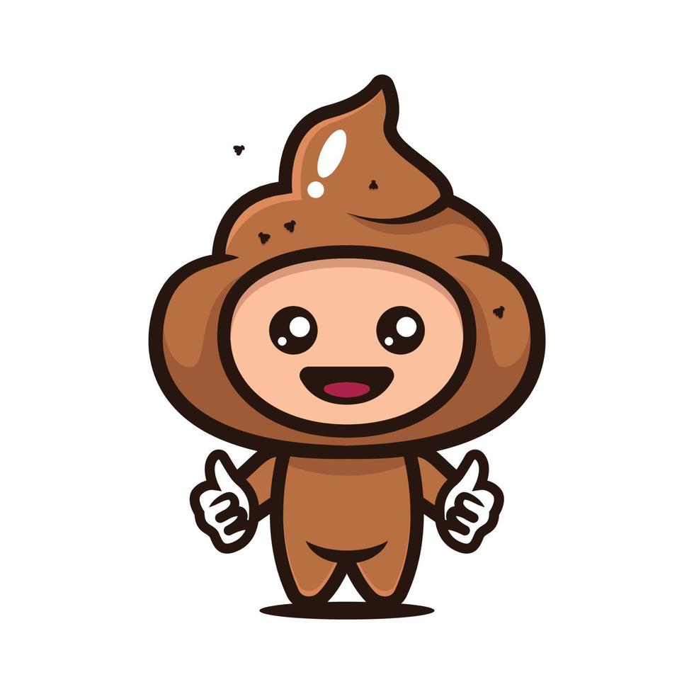 schattig poep mascotte karakterontwerp vector