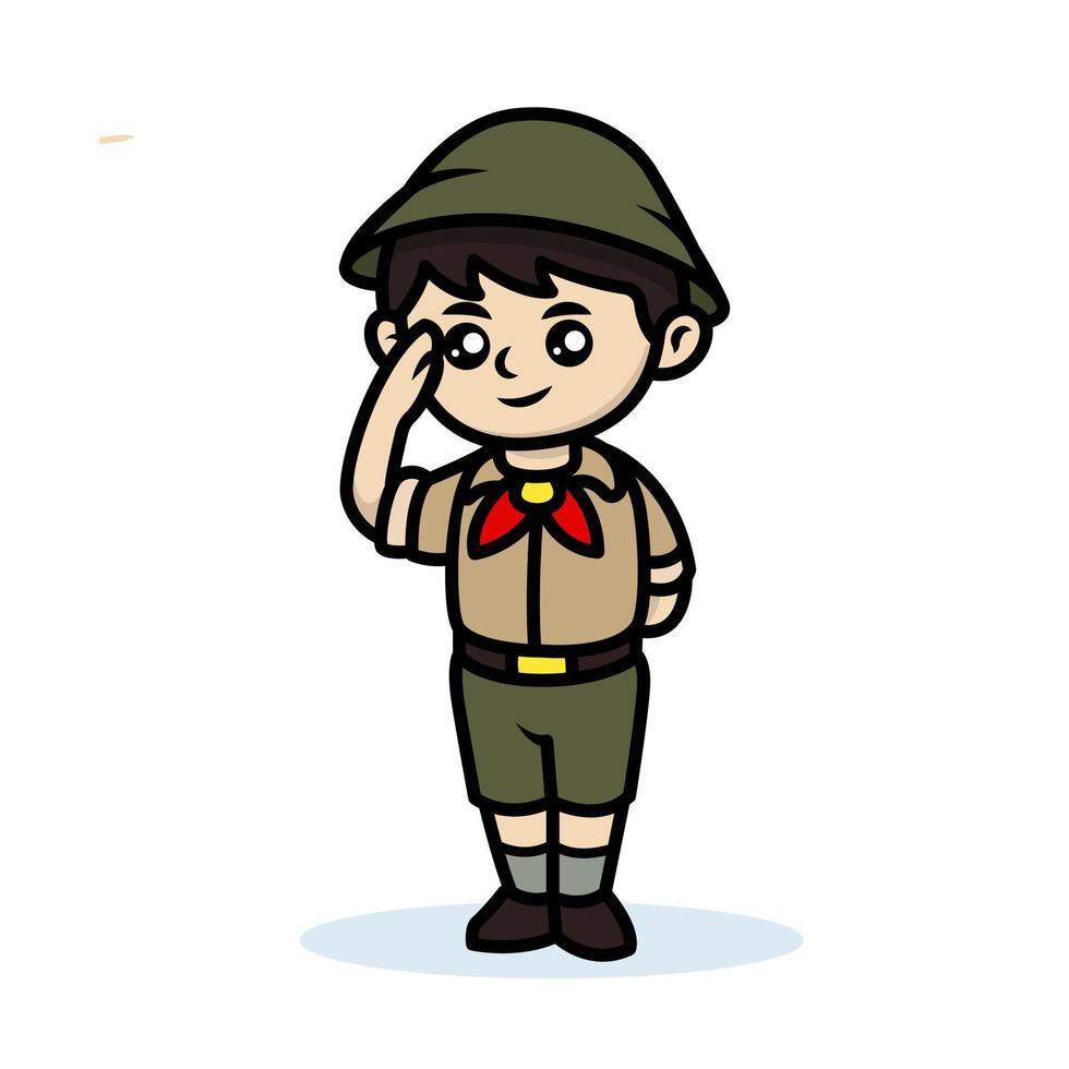 scout jongen mascotte vector