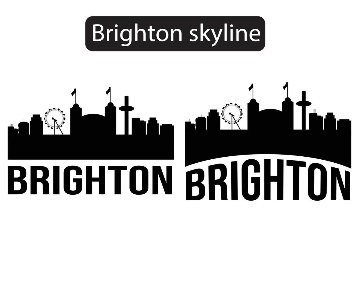 Brighton stad skyline silhouet vectorillustratie vector