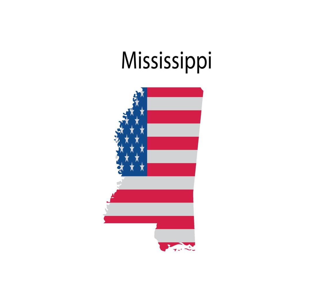 mississippi kaart illustratie op witte achtergrond vector