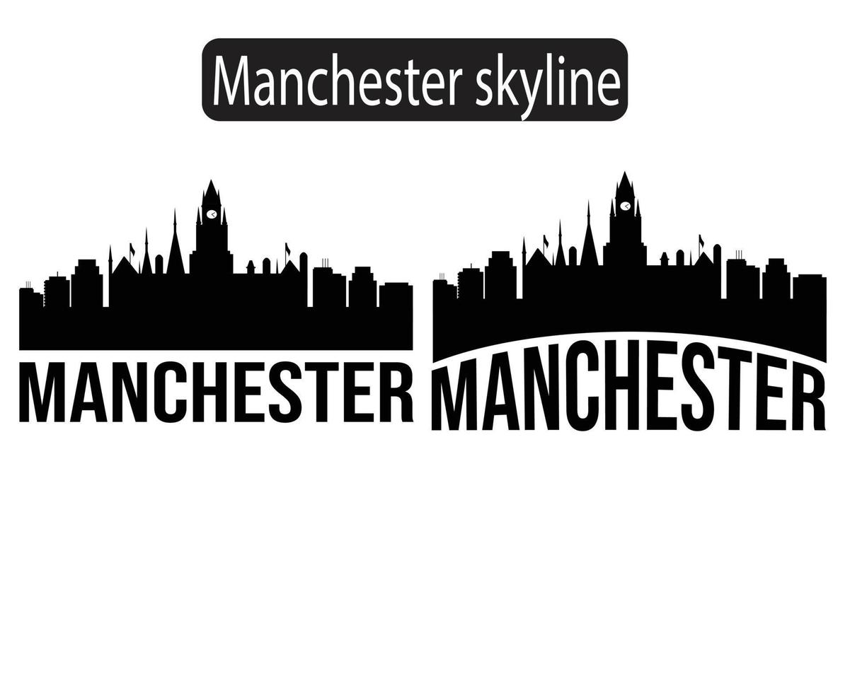 manchester stad skyline silhouet vectorillustratie vector