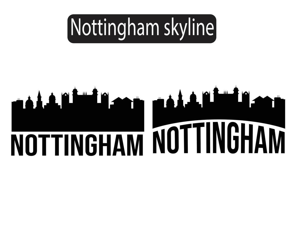 nottingham stad skyline silhouet vectorillustratie vector