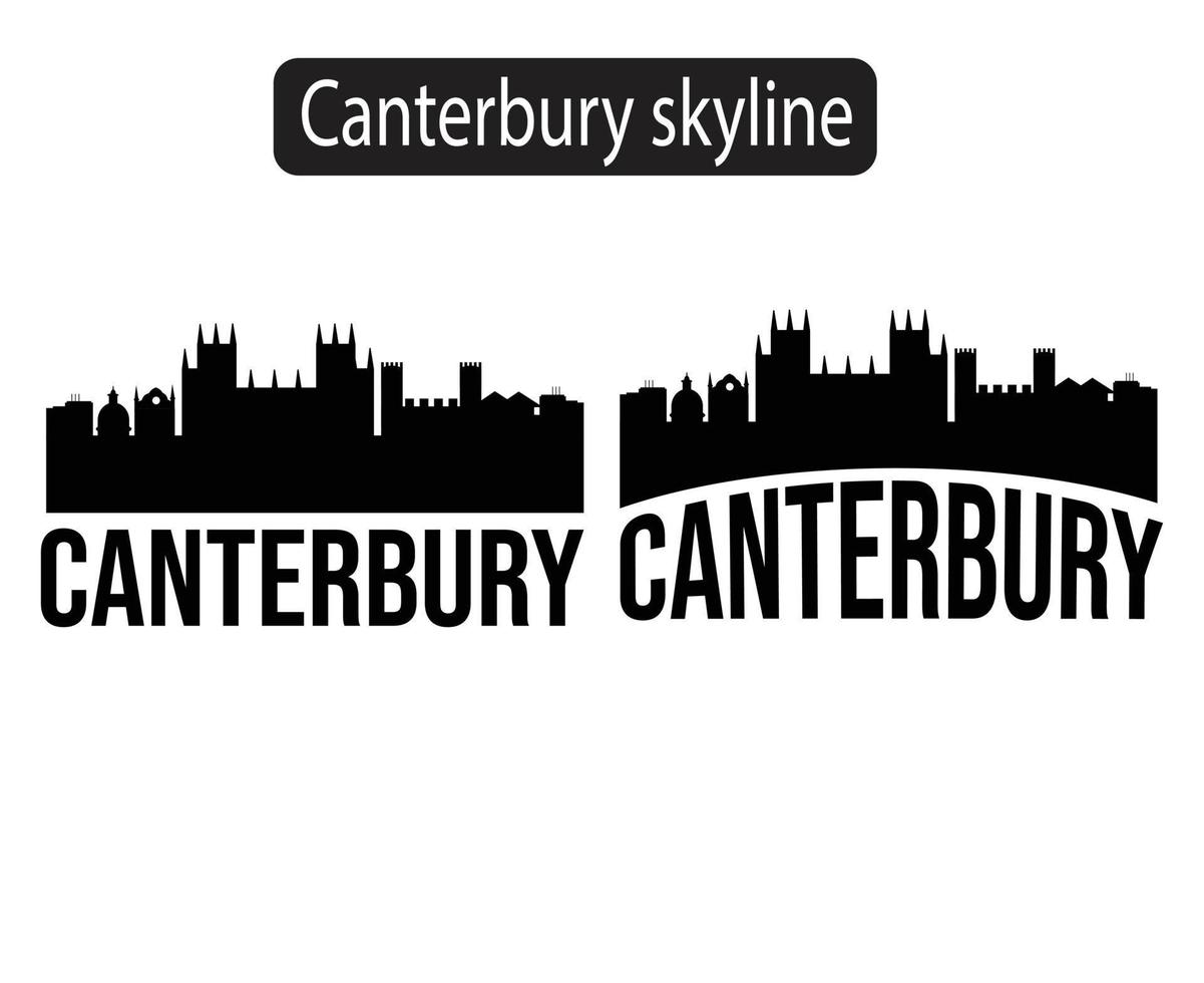 canterbury stad skyline silhouet vectorillustratie vector