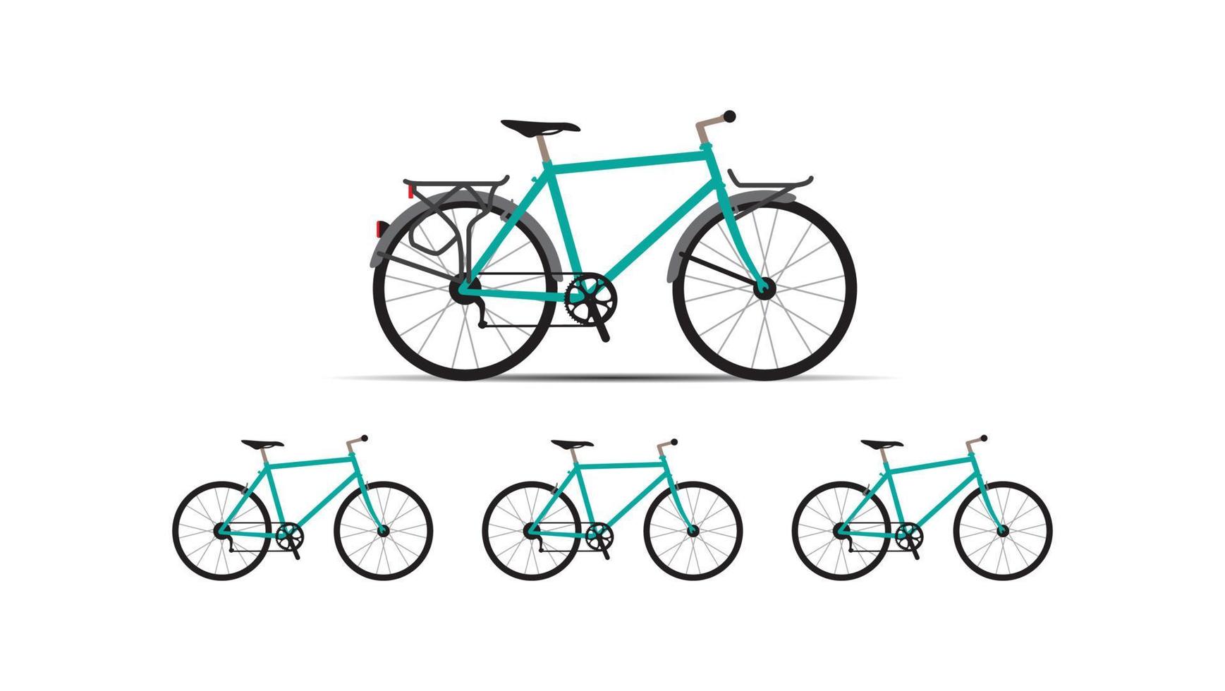 platte fietstoerisme samenstelling vector