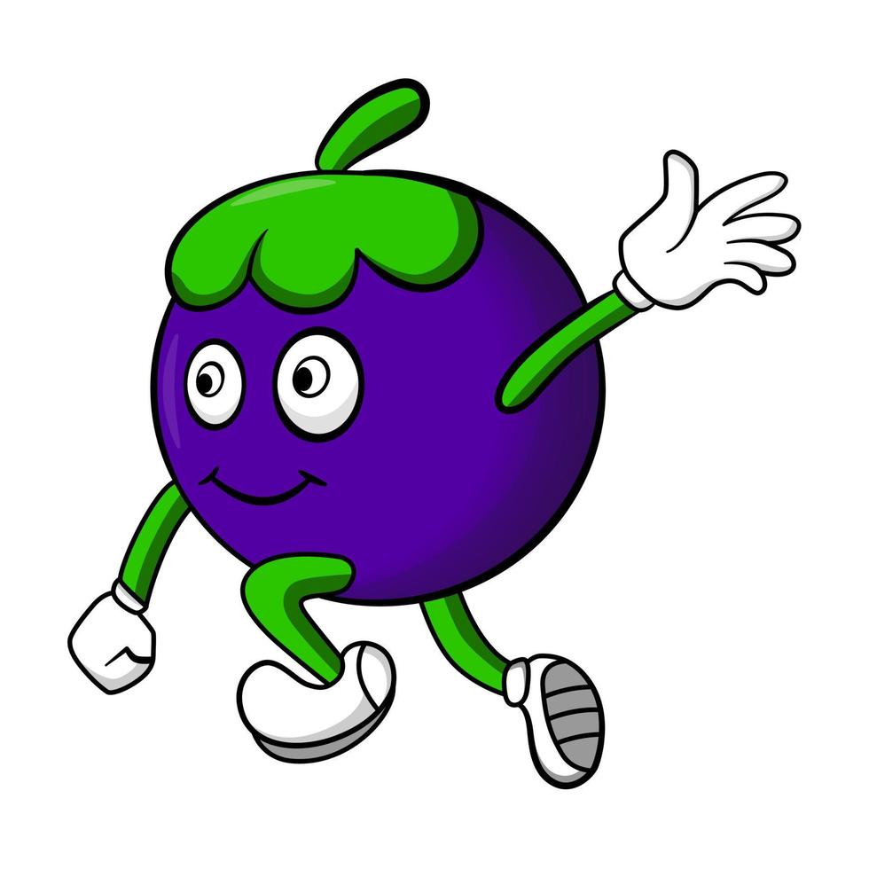 mangosteen fruit cartoon mascotte illustratie vector