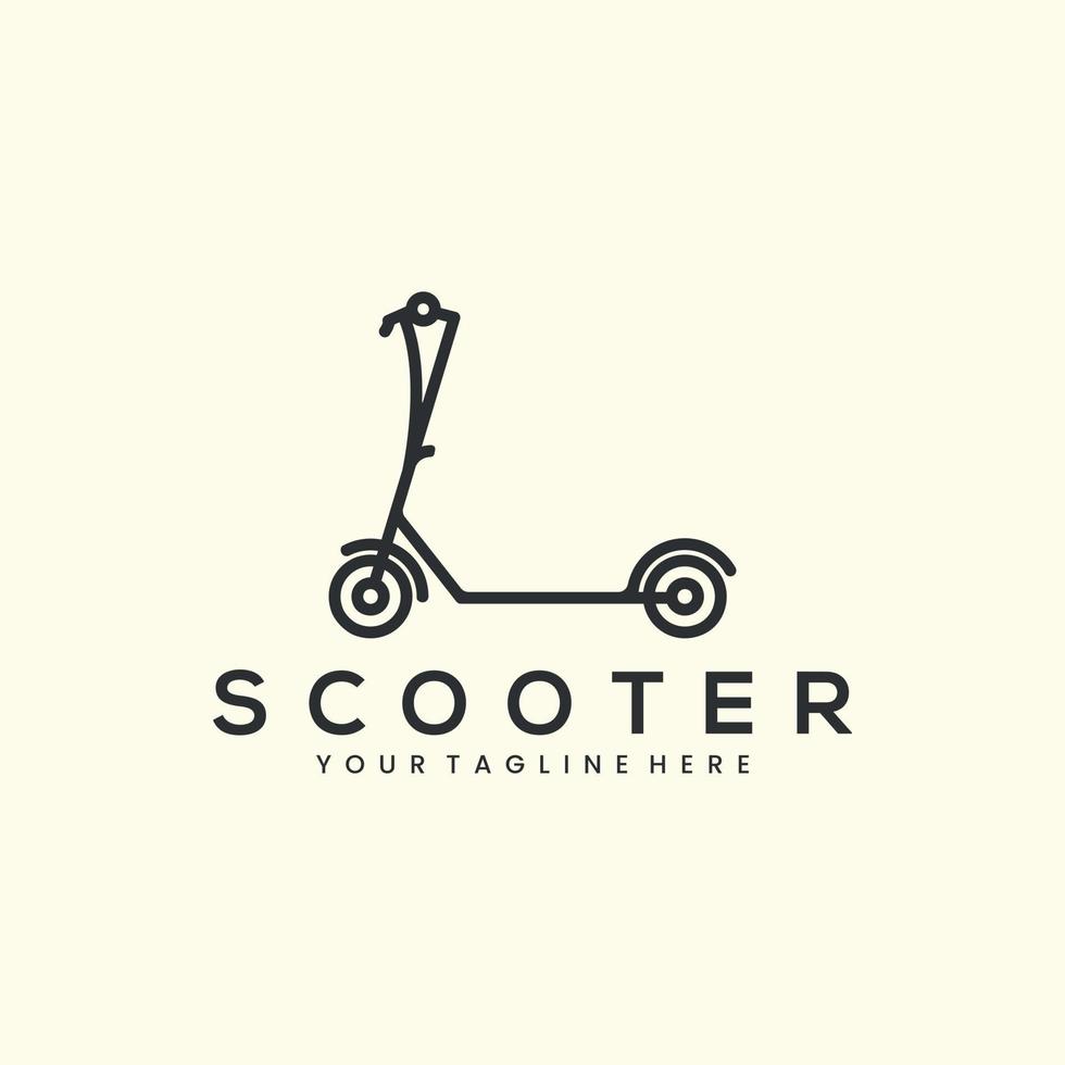 scooter elektrisch met lineaire stijl logo pictogram sjabloonontwerp. aas, gemotoriseerd, knie, excentriek-hub vectorillustratie vector