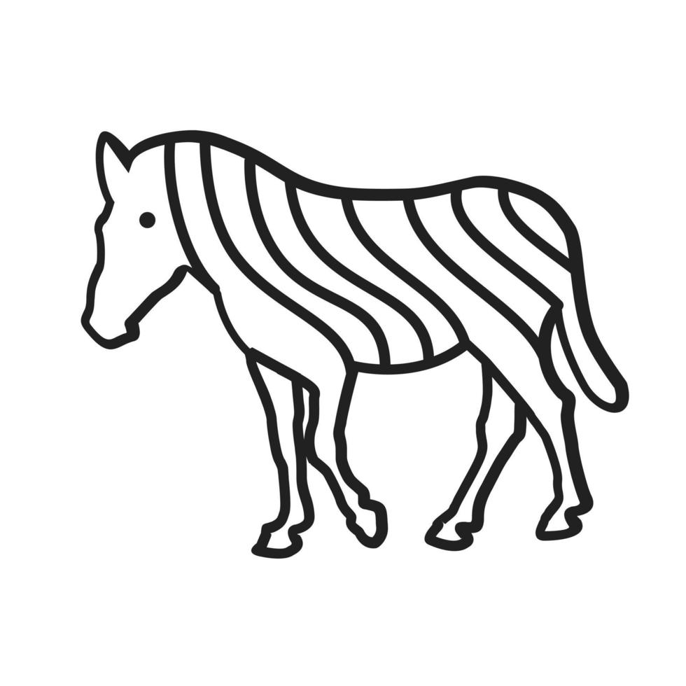 zebra gevulde lijn icoon vector