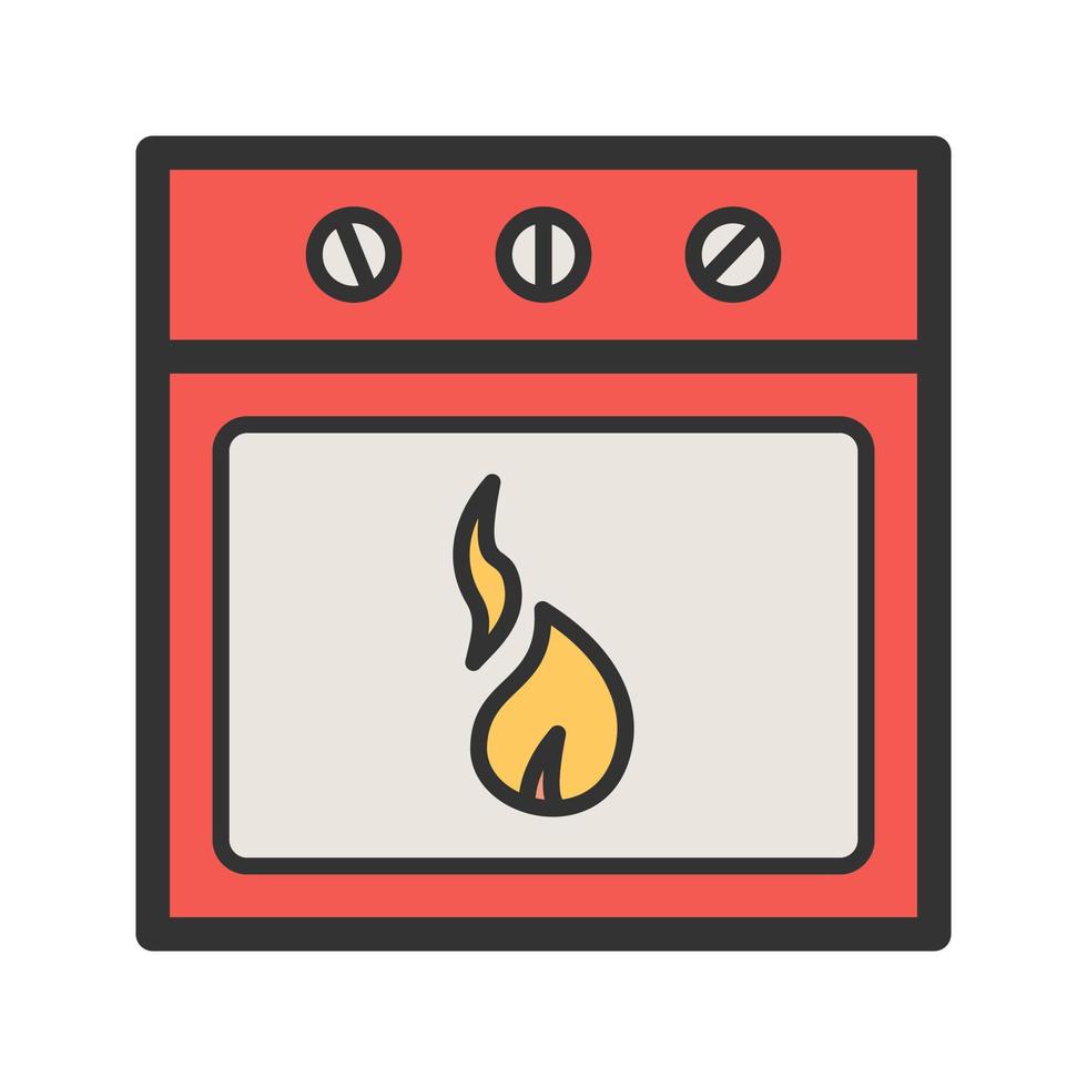 oven gevulde lijn icoon vector