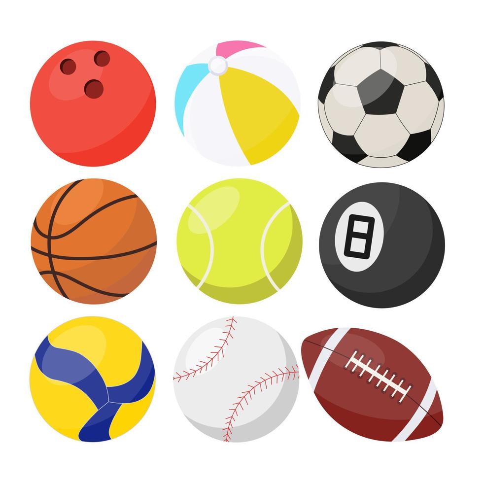 sport ballen. bal voor voetbal, tennis, volleybal, honkbal en voetbal. kinder bal. vector