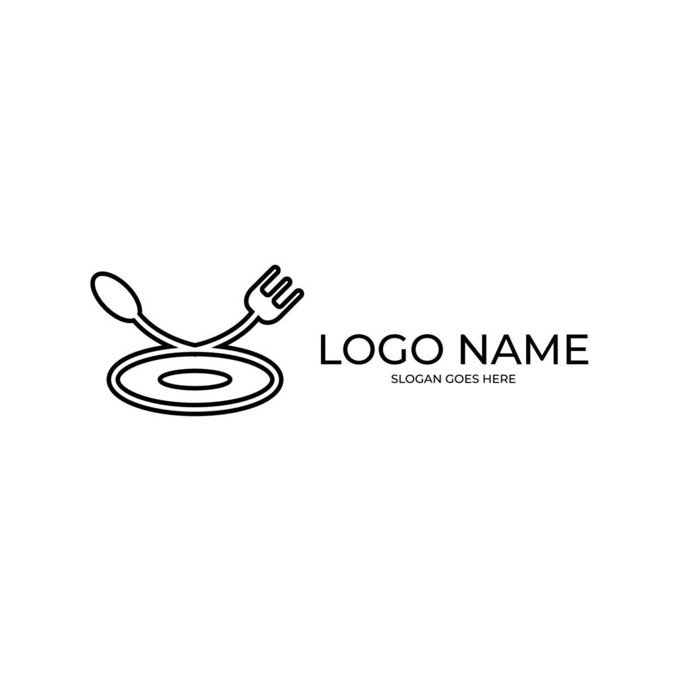 lepel chef hoed restaurant café logo vector