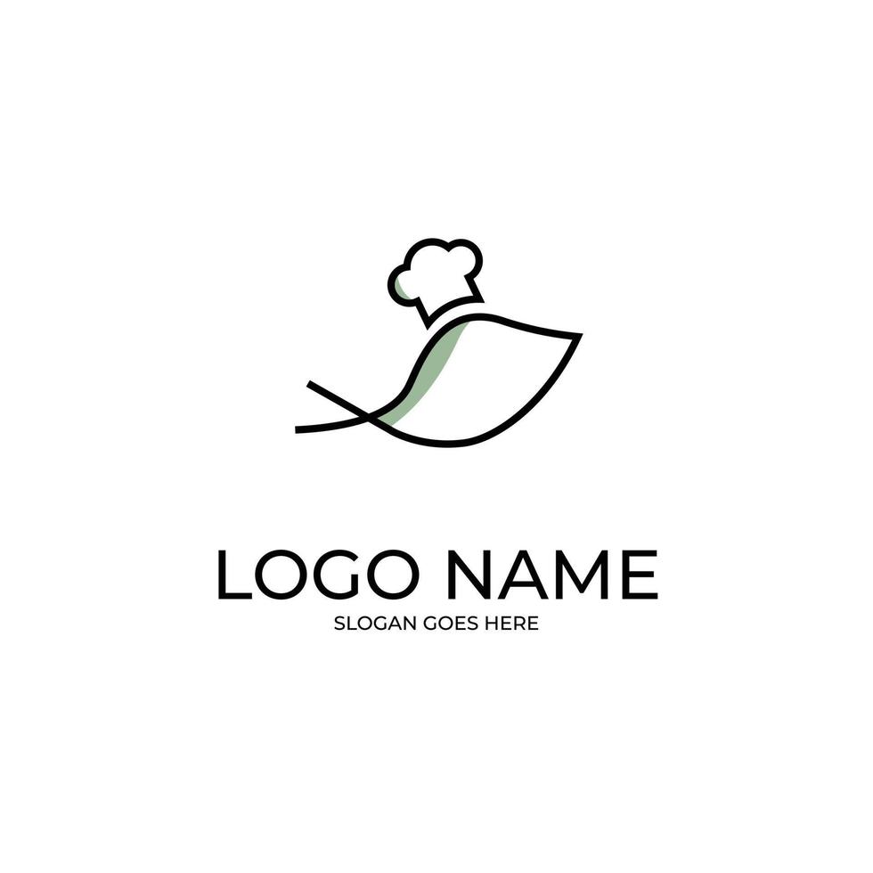 chef hoed lepel restaurant café logo vector