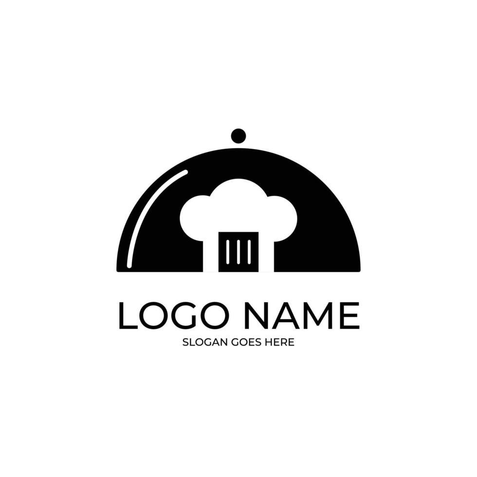 chef hoed lepel restaurant café logo vector