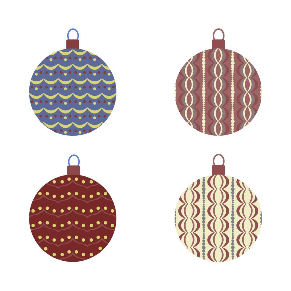 kerstballen voor het versieren van een kerstboom. Nieuwjaar. kerstmis. vector
