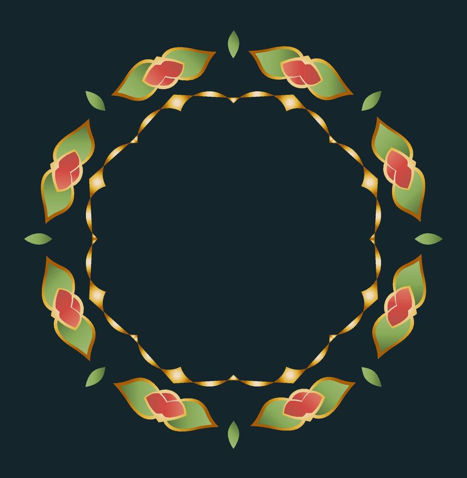 frame in de vorm van een gouden armband met rozen vector
