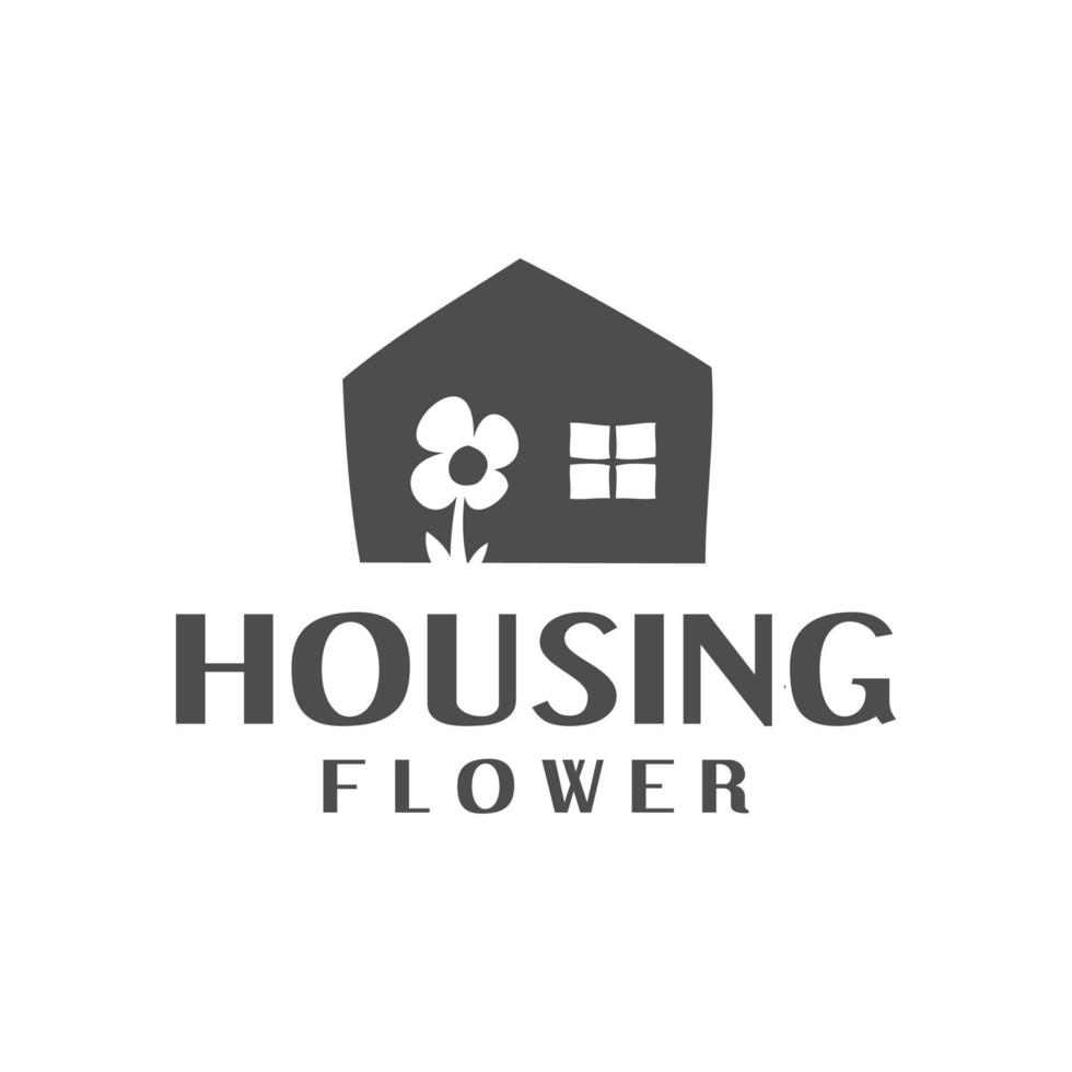 illustratie van een bloem in een huis. goed voor om het even welke zaken met betrekking tot huisvesting of onroerende goederen. vector