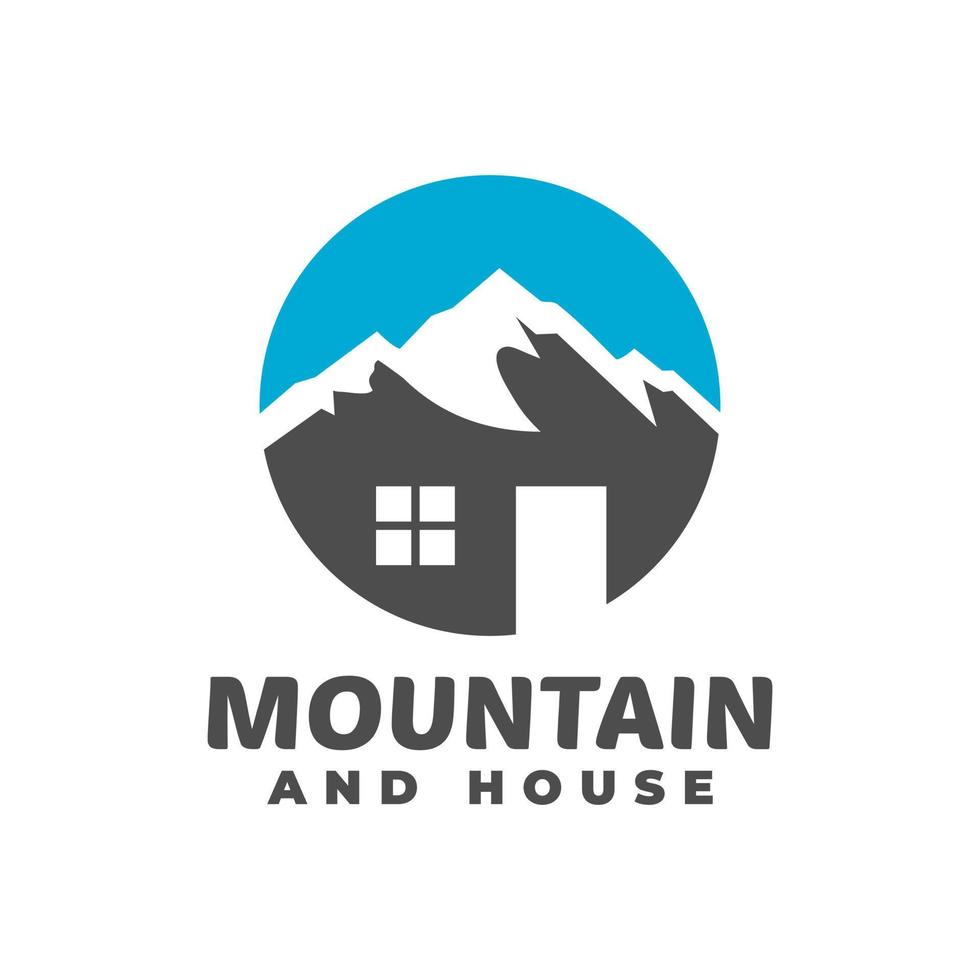 illustratie van een huis in een berg. goed voor elk bedrijf dat te maken heeft met huisvesting en natuur. vector