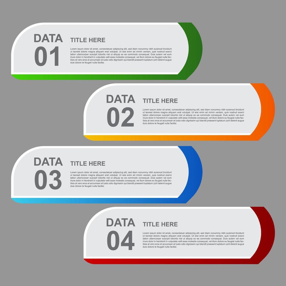 4 stadia van kleurrijke infographic elementen. ontwerpen voor banners, presentaties en meer. vector