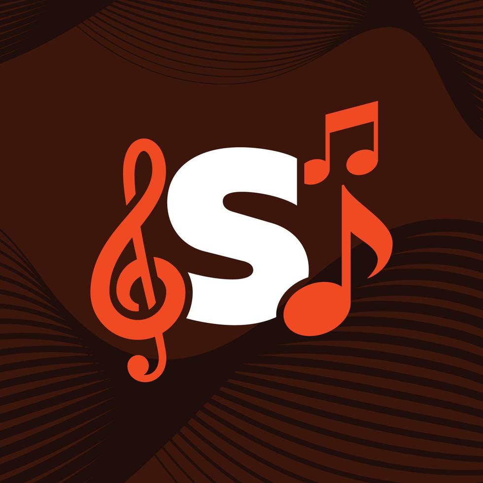 muziek alfabet s logo vector