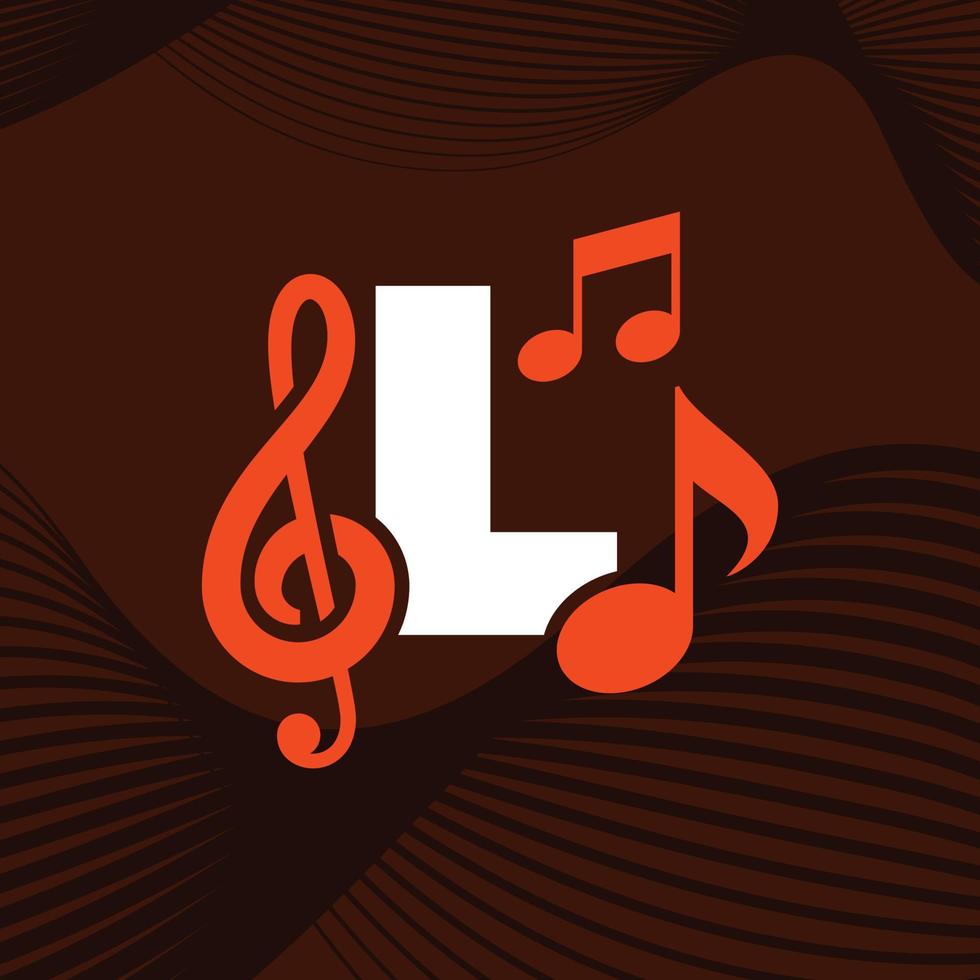 muziek alfabet l logo vector