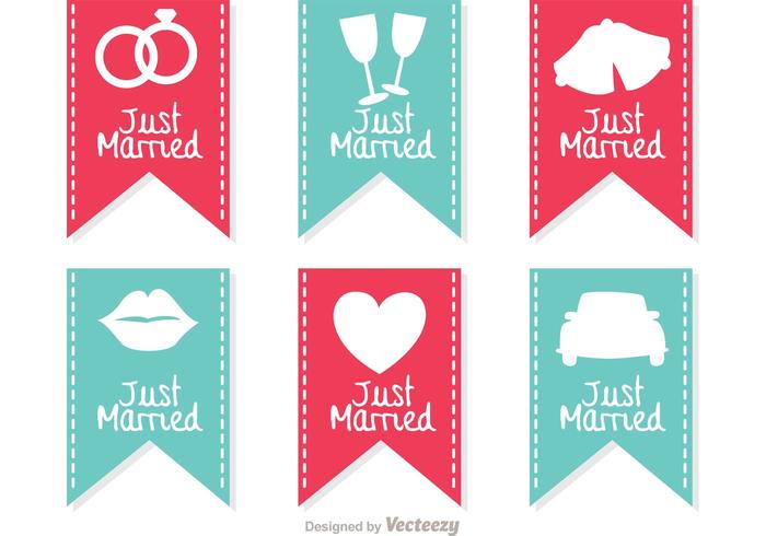 Just Married Sign Banner Vectoren