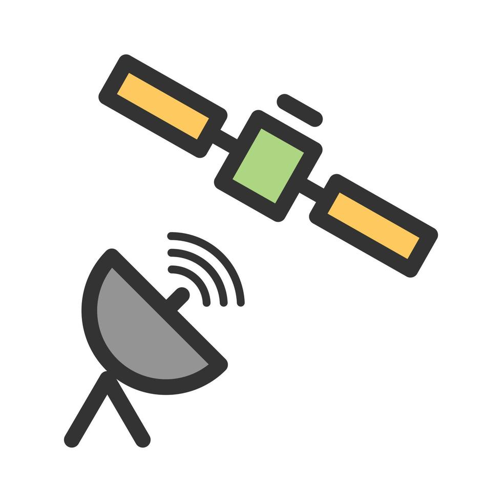 pictogram met satellietgevulde lijn vector