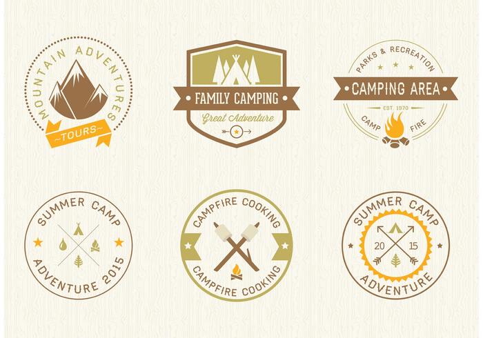 Gratis Camping Vector Labels