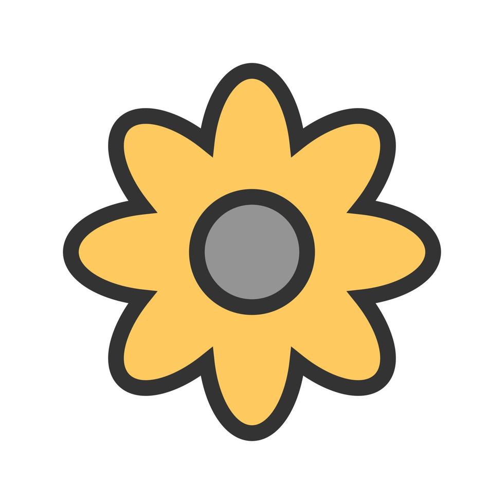 bloem gevulde lijn icoon vector
