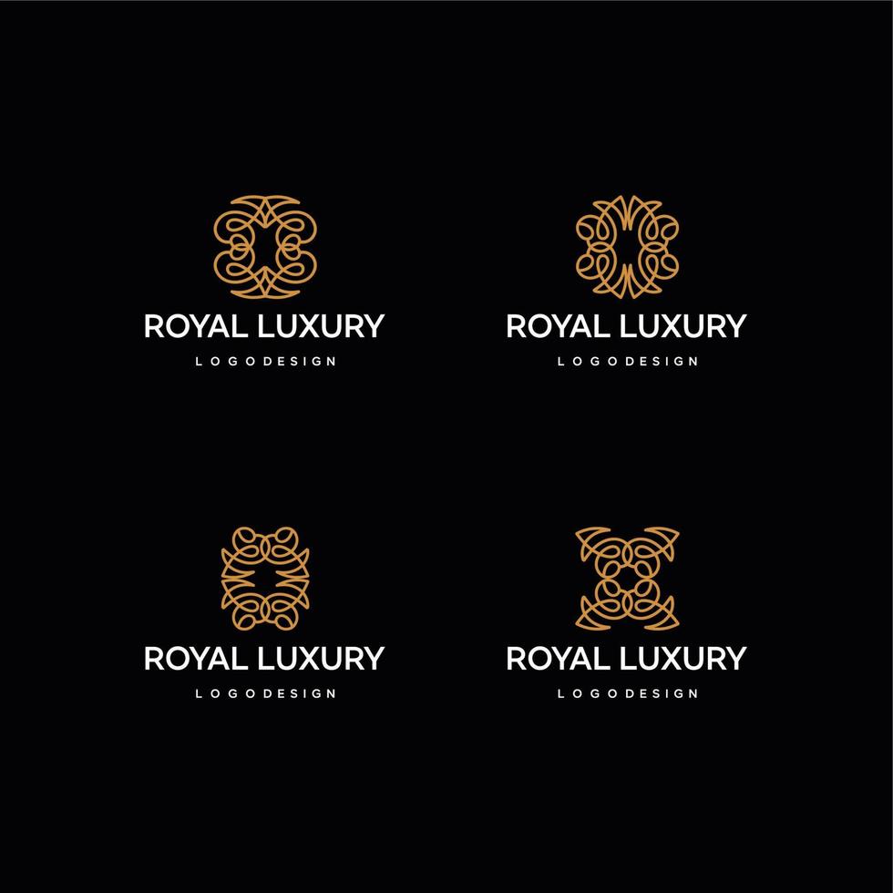 elegant logo-ontwerp met luxe thema en gouden kleur vector